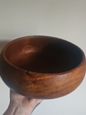 Handcrafted Wooden Bowl in Rich Brown